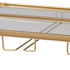 Carrello Portavino Savannah Metallo e Vetro Oro/Trasparente - Baxton Studio