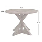 Buylateral Tavolo da pranzo a piedistallo Roma Farmhouse da 59" color legno galleggiante: Legno di Hevea e impiallacciatura, 6 posti, base a piedistallo