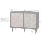 angelo:HOME Mobile credenza moderno Mid-Century Allen Nero/Naturale: Ante scorrevoli in rattan, Gambe affusolate