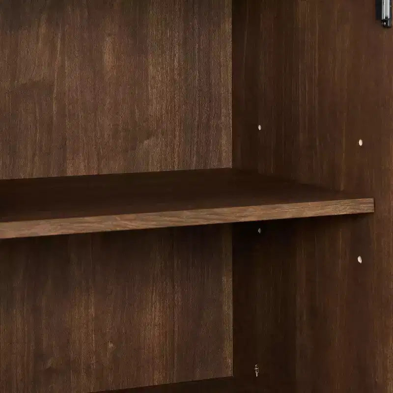 Credenza Lucas Marrone - Crosley: Madia Rustica Mid-Century Modern con Ripiani Regolabili, Cassetti, Struttura in Legno Massello