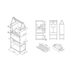 24/7 Shop At Home Mobile Cantinetta Meluse Multi Storage Legno Hickory Chiaro: Elegante Credenza da Pranzo, Bar e Cantina