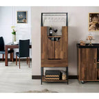 24/7 Shop At Home Mobile Cantinetta Meluse Multi Storage Legno Hickory Chiaro: Elegante Credenza da Pranzo, Bar e Cantina
