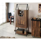 24/7 Shop At Home Mobile Cantinetta Meluse Multi Storage Legno Hickory Chiaro: Elegante Credenza da Pranzo, Bar e Cantina