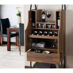 24/7 Shop At Home Mobile Cantinetta Meluse Multi Storage Legno Hickory Chiaro: Elegante Credenza da Pranzo, Bar e Cantina