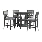 5pc Taylor Counter Height Dining Set with Shelf & Faux Leather Chairs - Picket House Furnishings