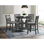 Set da pranzo Taylor 5 pezzi altezza bancone con ripiano e sedie in similpelle - Picket House Furnishings