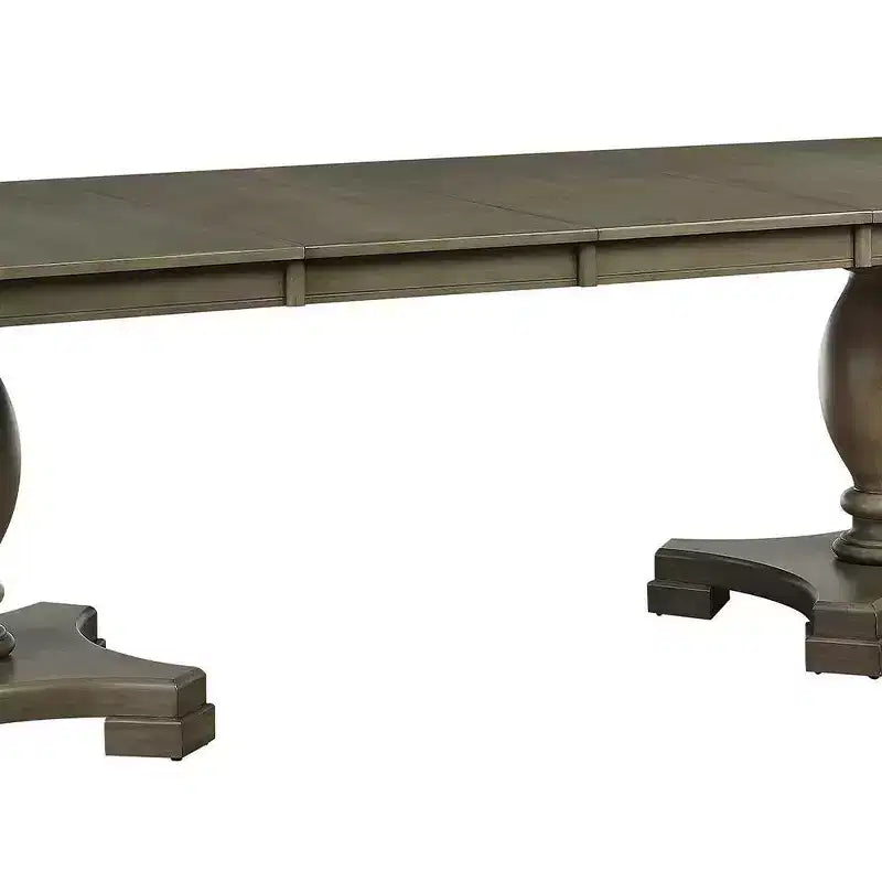 Tavolo da Pranzo Waylon 152-244 cm Rovere Grigio - Acme Furniture: Tavolo da Cucina per 6, Doppio Piedistallo