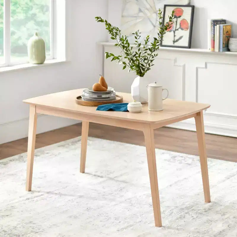 Set da pranzo rettangolare Buylateral Cadiz di metà secolo, 7 pezzi, naturale/arancione