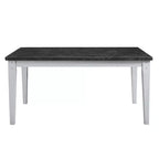 Acme Furniture Tavolo da Pranzo Lanton da 64" con Finitura Anticata Bianca Marmo