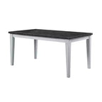 Acme Furniture Tavolo da Pranzo Lanton da 64" con Finitura Anticata Bianca Marmo