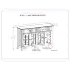 WyndenHall Normandy Grande Credenza a buffet Marrone Brunetta