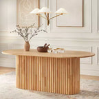 Tavolo da pranzo ovale moderno Lifestorey Layton in legno massello naturale