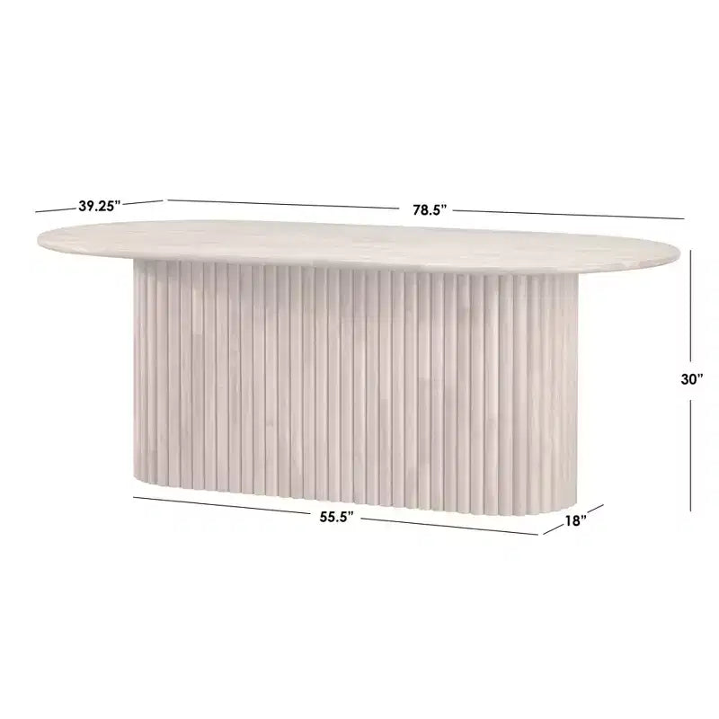Tavolo da pranzo ovale moderno Lifestorey Layton in legno massello naturale