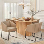 Tavolo da pranzo ovale moderno Lifestorey Layton in legno massello naturale