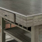 HOMES: Inside + Out Tavolo a mezza altezza Goldspark Transitional a 2 ripiani con cassetti e portabottiglie Grigio 152 cm: Tavolo da bar 76 x 152 cm