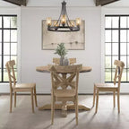 Set da pranzo 5 pezzi rotondo Keaton altezza standard con 4 sedie Beach - Picket House Furnishings: design rustico con piedistallo