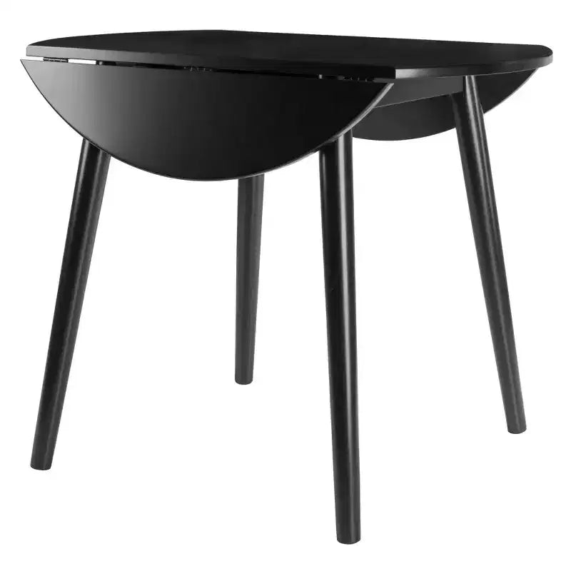 Tavolo da pranzo rotondo con ante a ribalta 36" Moreno nero - Winsome: salvaspazio, 4 posti