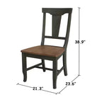 Tavolo da pranzo rotondo con 2 ante a ribalta da 42" con 2 sedie con schienale a pannello in Hickory/Antracite lavato - International Concepts