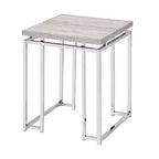 19" Chafik Table Bases Natural Oak/Chrome - Acme Furniture