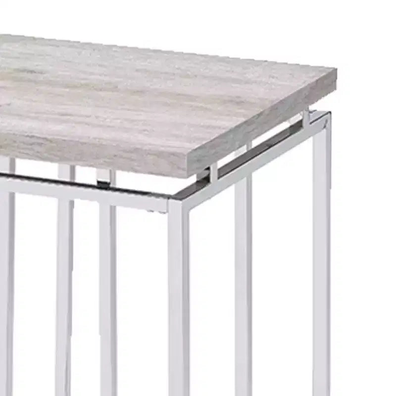Basi per tavolo Chafik da 19" in rovere naturale/cromo - Acme Furniture