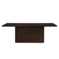 Christopher Knight Home Eloise Modern 8 Seater 84" Oversized Rectangular Dining Table with Pedestal Base Dark Brown