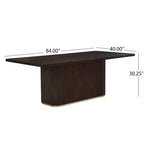 Christopher Knight Home Eloise Moderno Tavolo da Pranzo Rettangolare Sovradimensionato da 8 Posti 84" con Base a Piedistallo Marrone Scuro