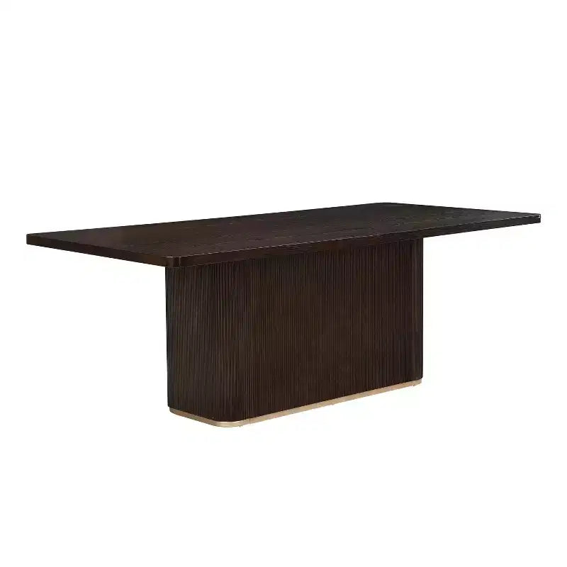 Christopher Knight Home Eloise Moderno Tavolo da Pranzo Rettangolare Sovradimensionato da 8 Posti 84" con Base a Piedistallo Marrone Scuro