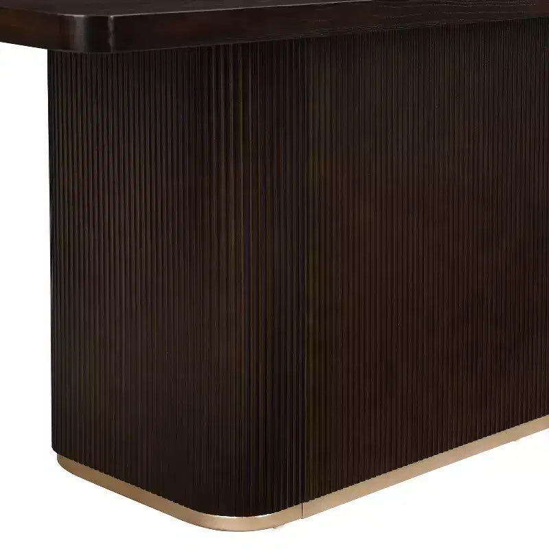Christopher Knight Home Eloise Moderno Tavolo da Pranzo Rettangolare Sovradimensionato da 8 Posti 84" con Base a Piedistallo Marrone Scuro