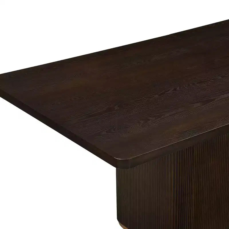 Christopher Knight Home Eloise Moderno Tavolo da Pranzo Rettangolare Sovradimensionato da 8 Posti 84" con Base a Piedistallo Marrone Scuro