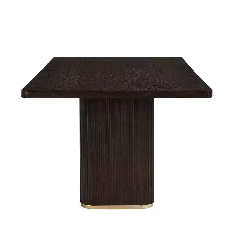 Christopher Knight Home Eloise Moderno Tavolo da Pranzo Rettangolare Sovradimensionato da 8 Posti 84" con Base a Piedistallo Marrone Scuro