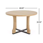 Christopher Knight Home Andrew tavolo da pranzo rotondo da 48" con telaio a croce rustico in rovere naturale