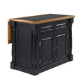 Monarch Kitchen Island Granite Top Black/Oak - Home Styles: Hardwood, Storage, Drop Leaf