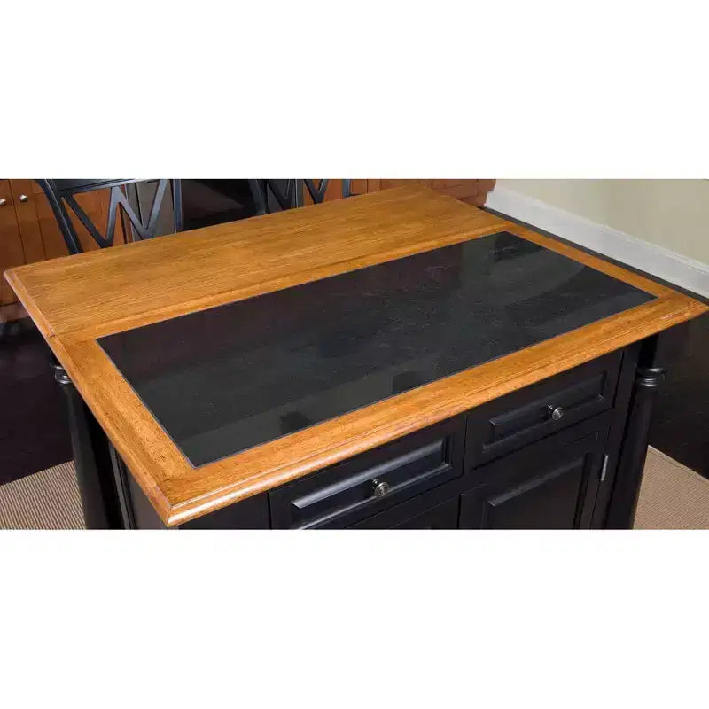 Isola Cucina Monarch Piano in Granito Nero/Rovere - Home Styles: Legno Massello, Contenitore, Ribalta