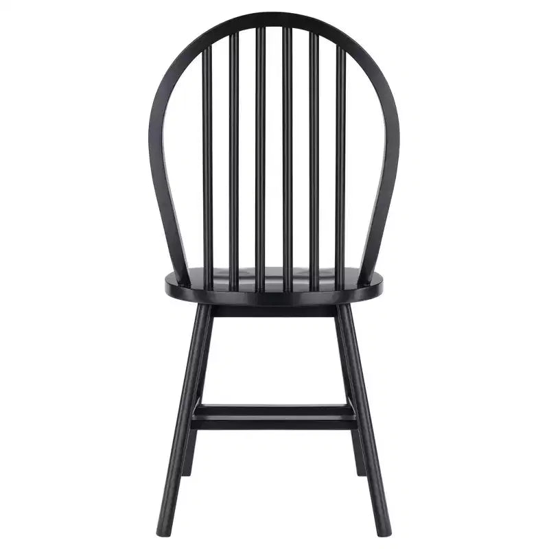 Set tavolo da pranzo Moreno 3 pezzi Nero - Winsome: Legno lucido, Rotondo con ante a ribalta, Stile transizionale, 4 posti, Gambe affusolate