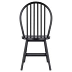 Set tavolo da pranzo Moreno 3 pezzi Nero - Winsome: Legno lucido, Rotondo con ante a ribalta, Stile transizionale, 4 posti, Gambe affusolate