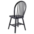 Set tavolo da pranzo Moreno 3 pezzi Nero - Winsome: Legno lucido, Rotondo con ante a ribalta, Stile transizionale, 4 posti, Gambe affusolate