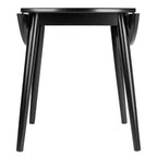 Set tavolo da pranzo Moreno 3 pezzi Nero - Winsome: Legno lucido, Rotondo con ante a ribalta, Stile transizionale, 4 posti, Gambe affusolate