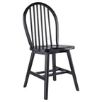 Set tavolo da pranzo Moreno 3 pezzi Nero - Winsome: Legno lucido, Rotondo con ante a ribalta, Stile transizionale, 4 posti, Gambe affusolate
