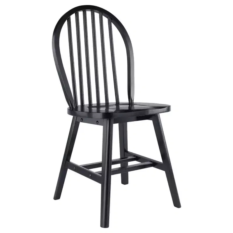 Set tavolo da pranzo Moreno 3 pezzi Nero - Winsome: Legno lucido, Rotondo con ante a ribalta, Stile transizionale, 4 posti, Gambe affusolate