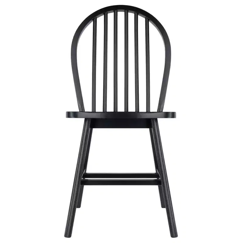 Set tavolo da pranzo Moreno 3 pezzi Nero - Winsome: Legno lucido, Rotondo con ante a ribalta, Stile transizionale, 4 posti, Gambe affusolate