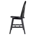 Set tavolo da pranzo Moreno 3 pezzi Nero - Winsome: Legno lucido, Rotondo con ante a ribalta, Stile transizionale, 4 posti, Gambe affusolate