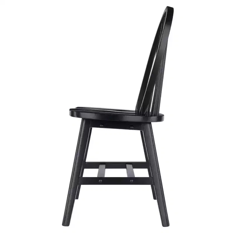 Set tavolo da pranzo Moreno 3 pezzi Nero - Winsome: Legno lucido, Rotondo con ante a ribalta, Stile transizionale, 4 posti, Gambe affusolate