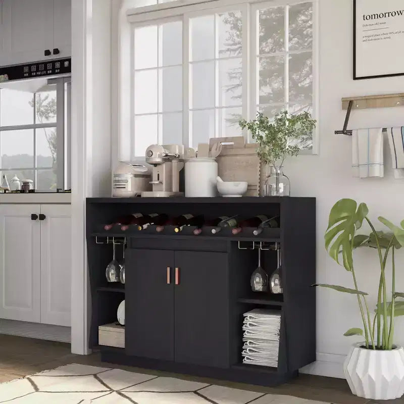 Veritte Contemporary 9 bottiglie Buffet Nero - miBasics