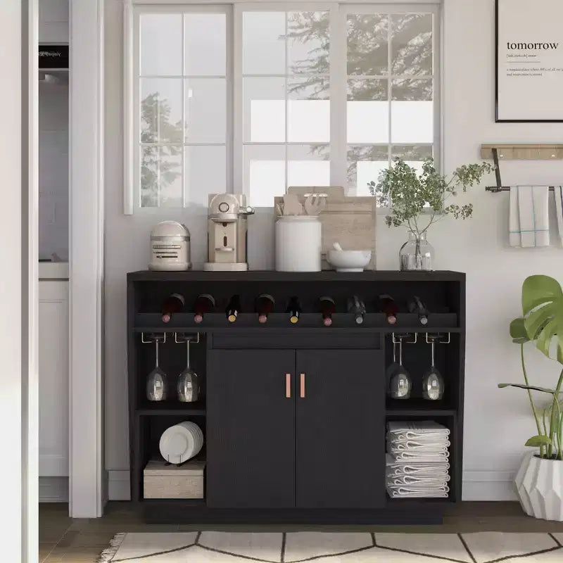 Veritte Contemporary 9 bottiglie Buffet Nero - miBasics