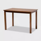 Set da pranzo in legno imbottito in tessuto Caron 5 pezzi grigio/noce - Baxton Studio: Tavolo moderno in legno di gomma e 4 sedie imbottite senza braccioli