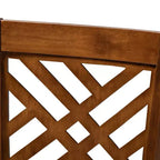 Set da pranzo in legno imbottito in tessuto Caron 5 pezzi grigio/noce - Baxton Studio: Tavolo moderno in legno di gomma e 4 sedie imbottite senza braccioli