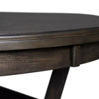 Set da pranzo Taylor a 5 pezzi, altezza standard, 4 sedie laterali in similpelle Noce - Picket House Furnishings: Tavolo rotondo, Struttura in legno di caucciù, Rivestimento in schiuma