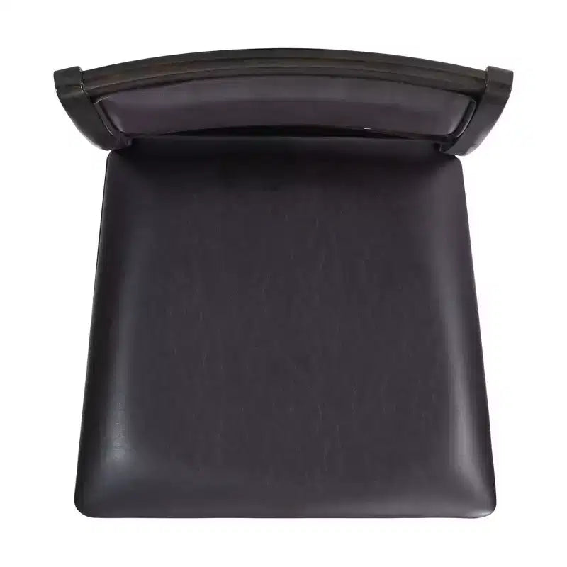 Set da pranzo Taylor a 5 pezzi, altezza standard, 4 sedie laterali in similpelle Noce - Picket House Furnishings: Tavolo rotondo, Struttura in legno di caucciù, Rivestimento in schiuma