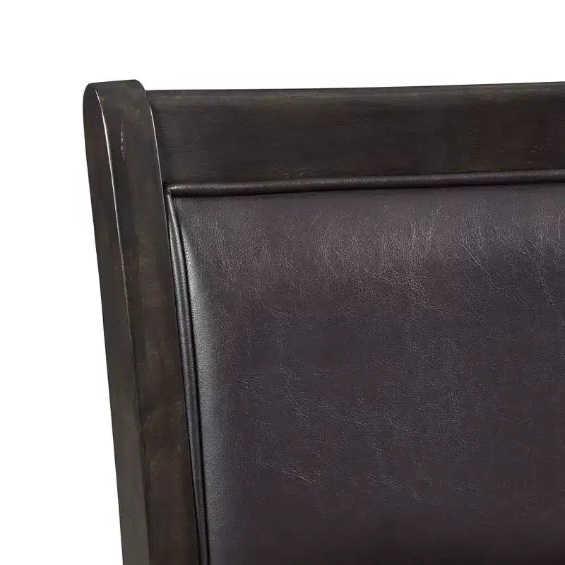 Set da pranzo Taylor a 5 pezzi, altezza standard, 4 sedie laterali in similpelle Noce - Picket House Furnishings: Tavolo rotondo, Struttura in legno di caucciù, Rivestimento in schiuma