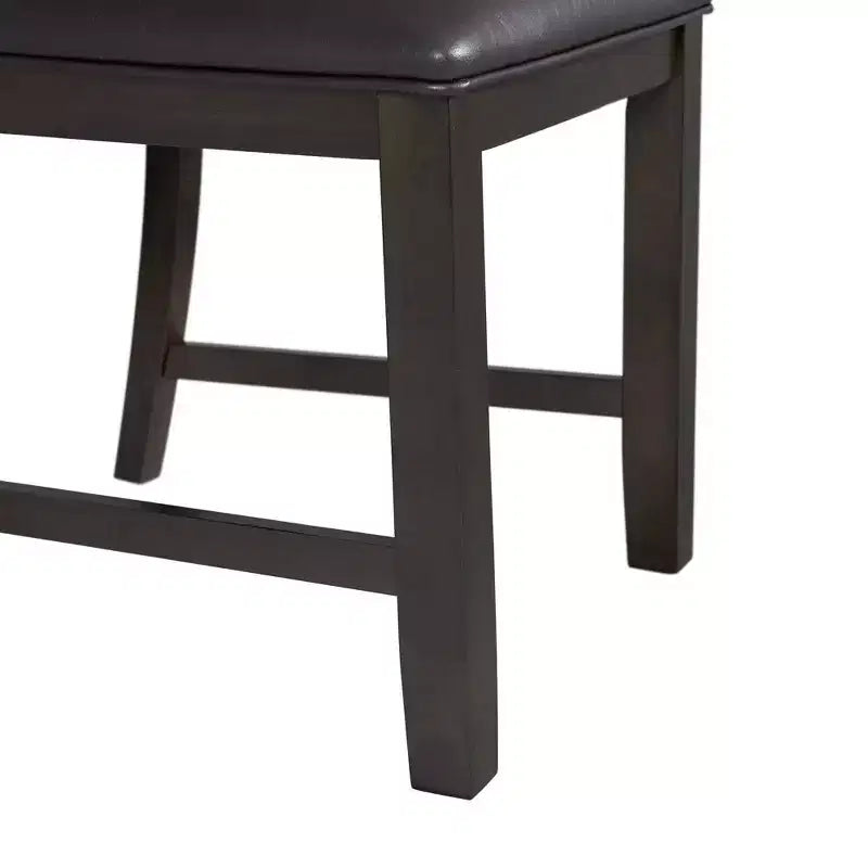 Set da pranzo Taylor a 5 pezzi, altezza standard, 4 sedie laterali in similpelle Noce - Picket House Furnishings: Tavolo rotondo, Struttura in legno di caucciù, Rivestimento in schiuma